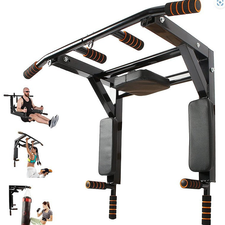 Wall Mounted Pull-Up Station Parallel Bars Sandbag Rack