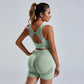 2-Piece Women's Seamless Yoga Vest Shorts Workout Set