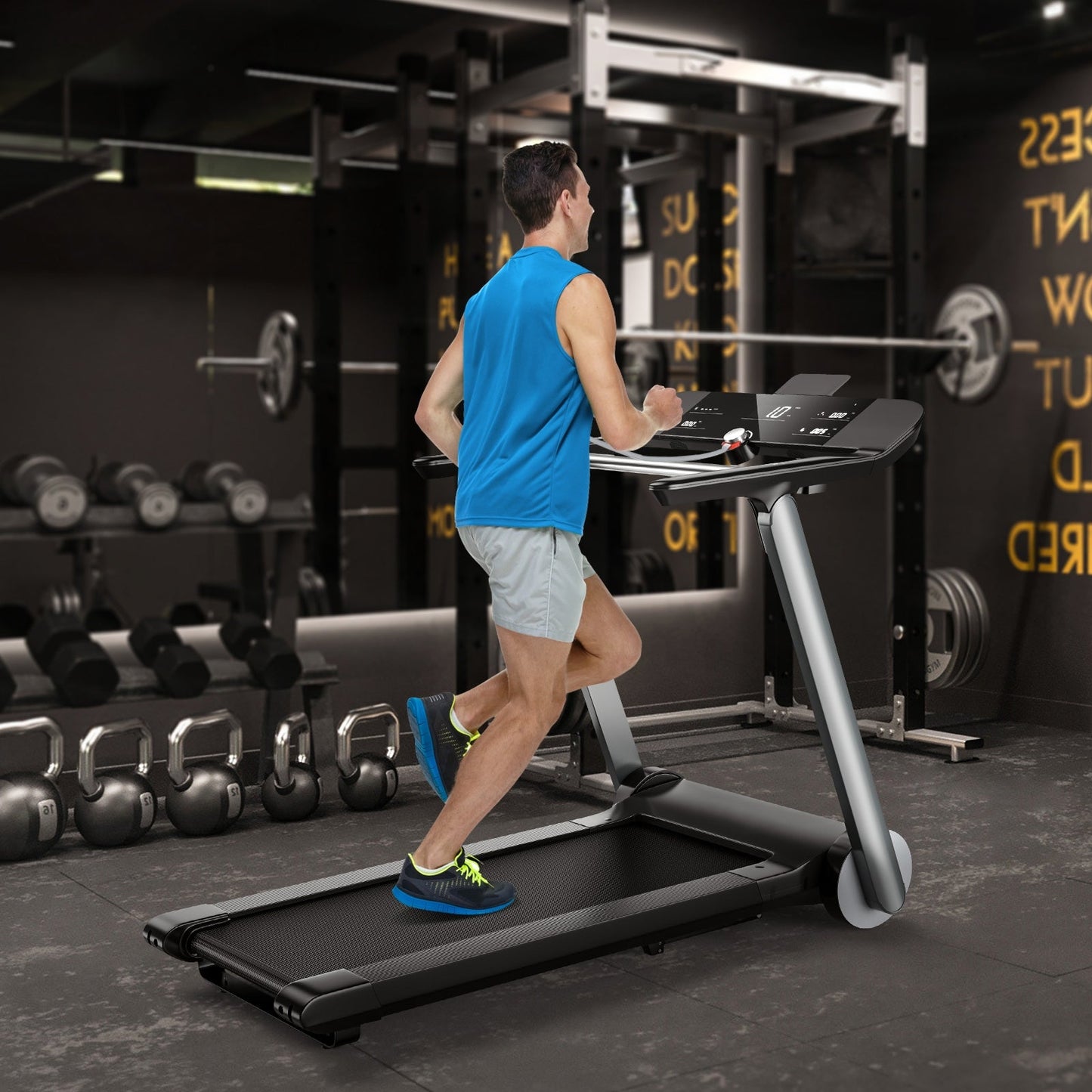 Italian Folding Treadmill with Heart Rate Belt Monitor