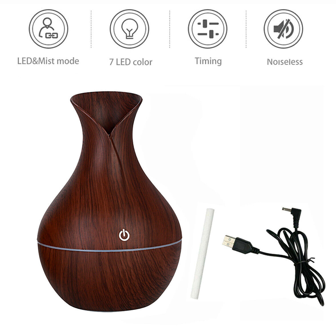 LED Ultrasonic Aroma Diffuser Humidifier Smoke Fountain Decor