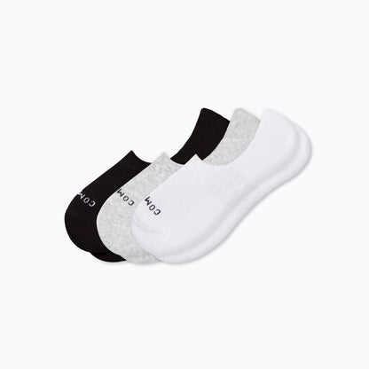 Combed Cotton No Show Socks - 3 Pack