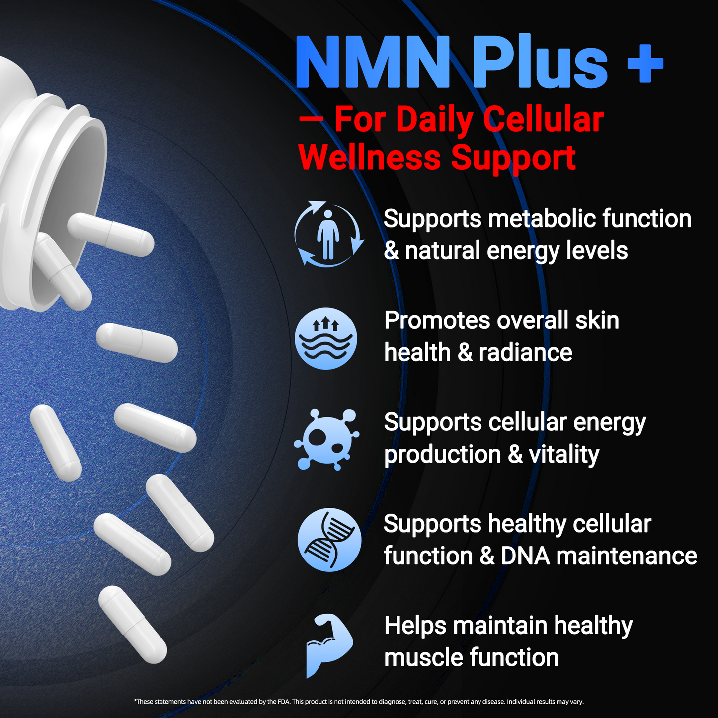 5-In-1 Complex Plus Cellular Health Supplement Capsules