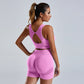 2-Piece Women's Seamless Yoga Vest Shorts Workout Set