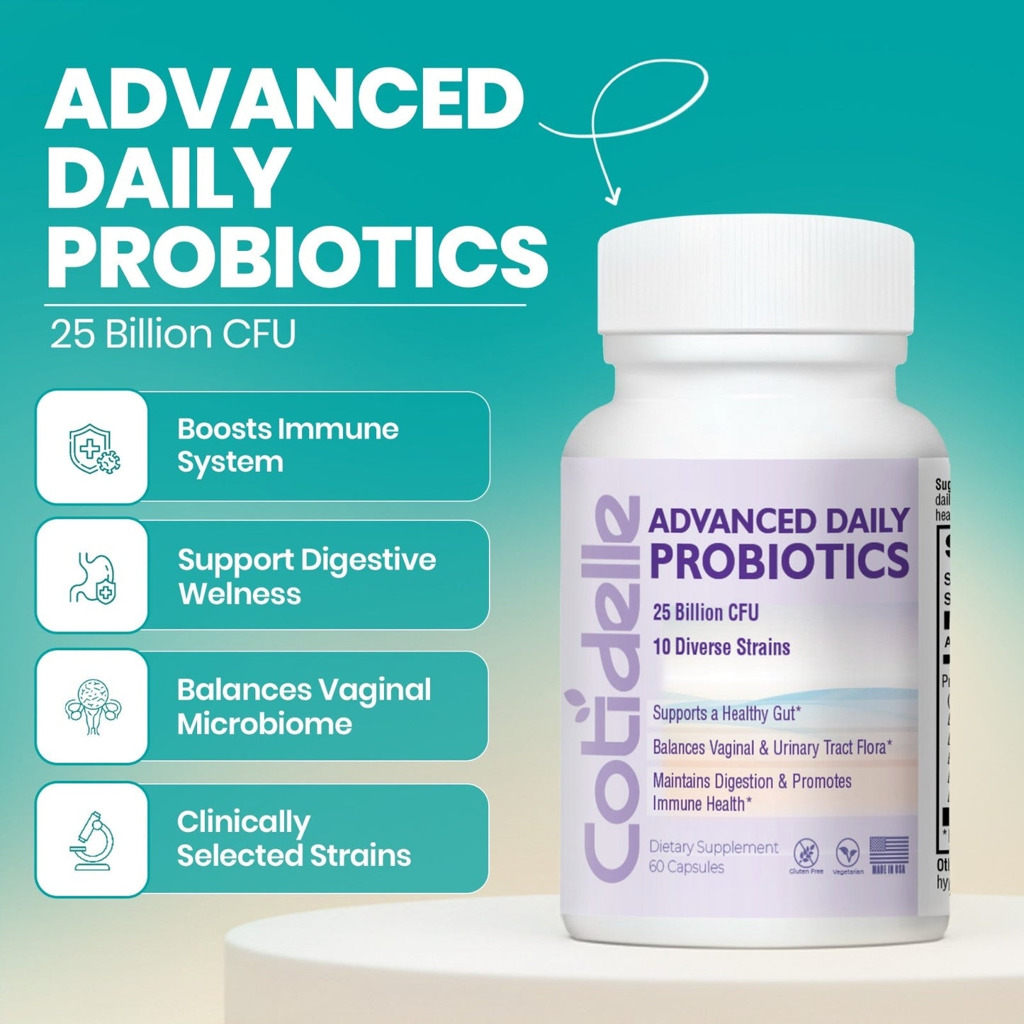 Advanced Women's Probiotic Gut and Vaginal Health Support