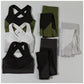 Textured Leggings and Sports Bra Activewear Set Women
