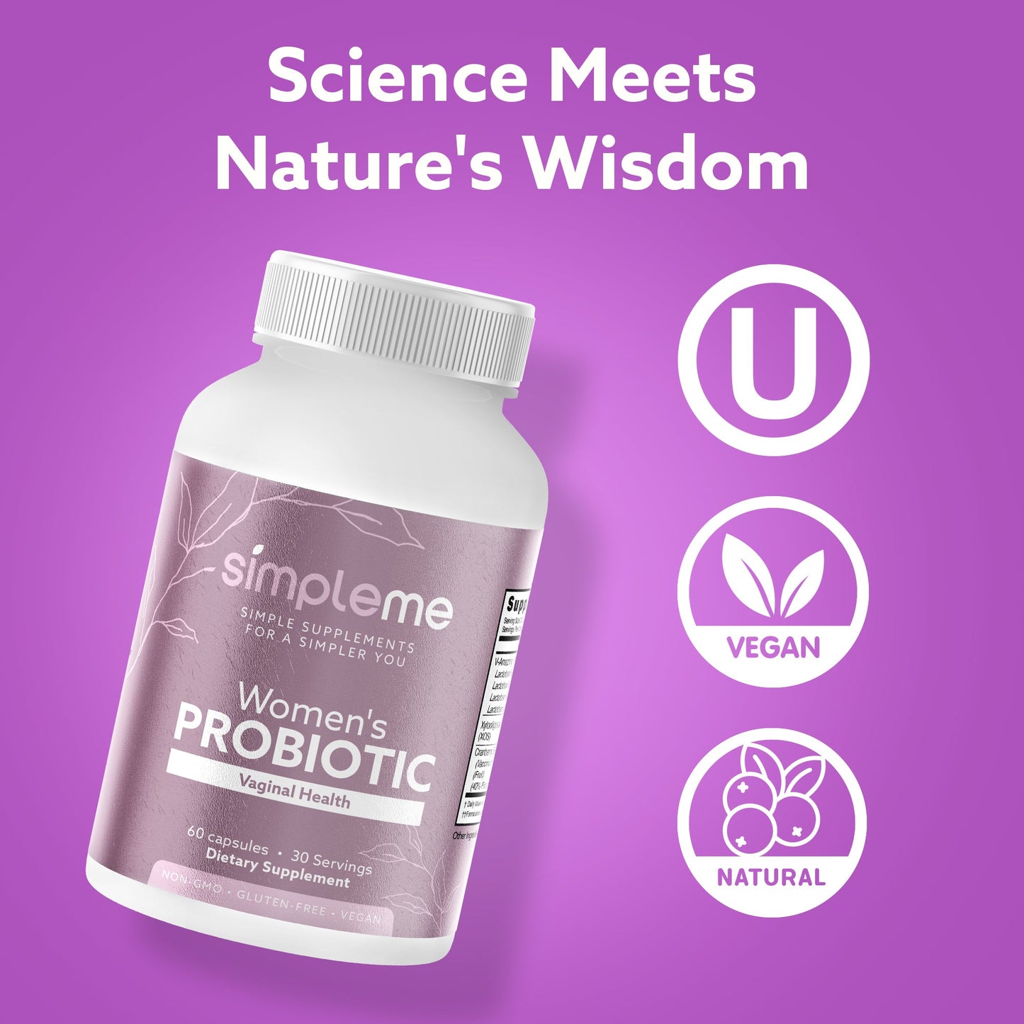 Women's Vaginal Health Probiotics Daily Digestive Wellness Supplement Capsules