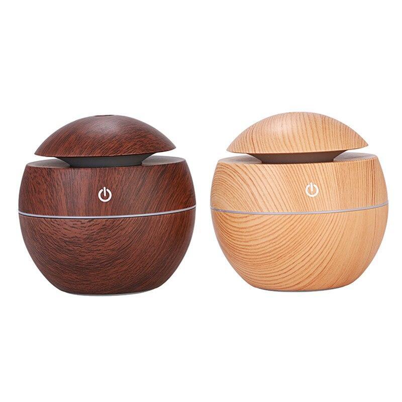 Ultrasonic Wood Aroma Diffuser LED Air Humidifier Essential Oil