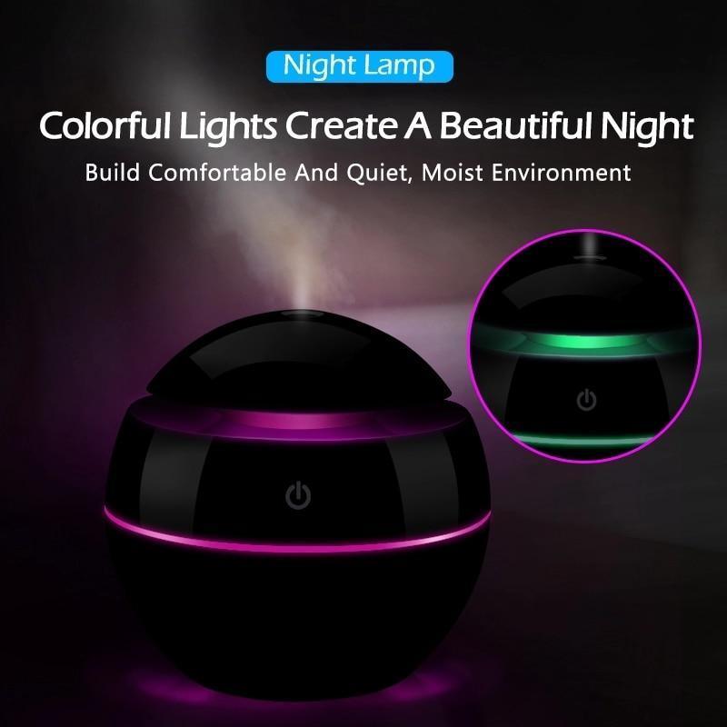 Ultrasonic Wood Aroma Diffuser LED Air Humidifier Essential Oil