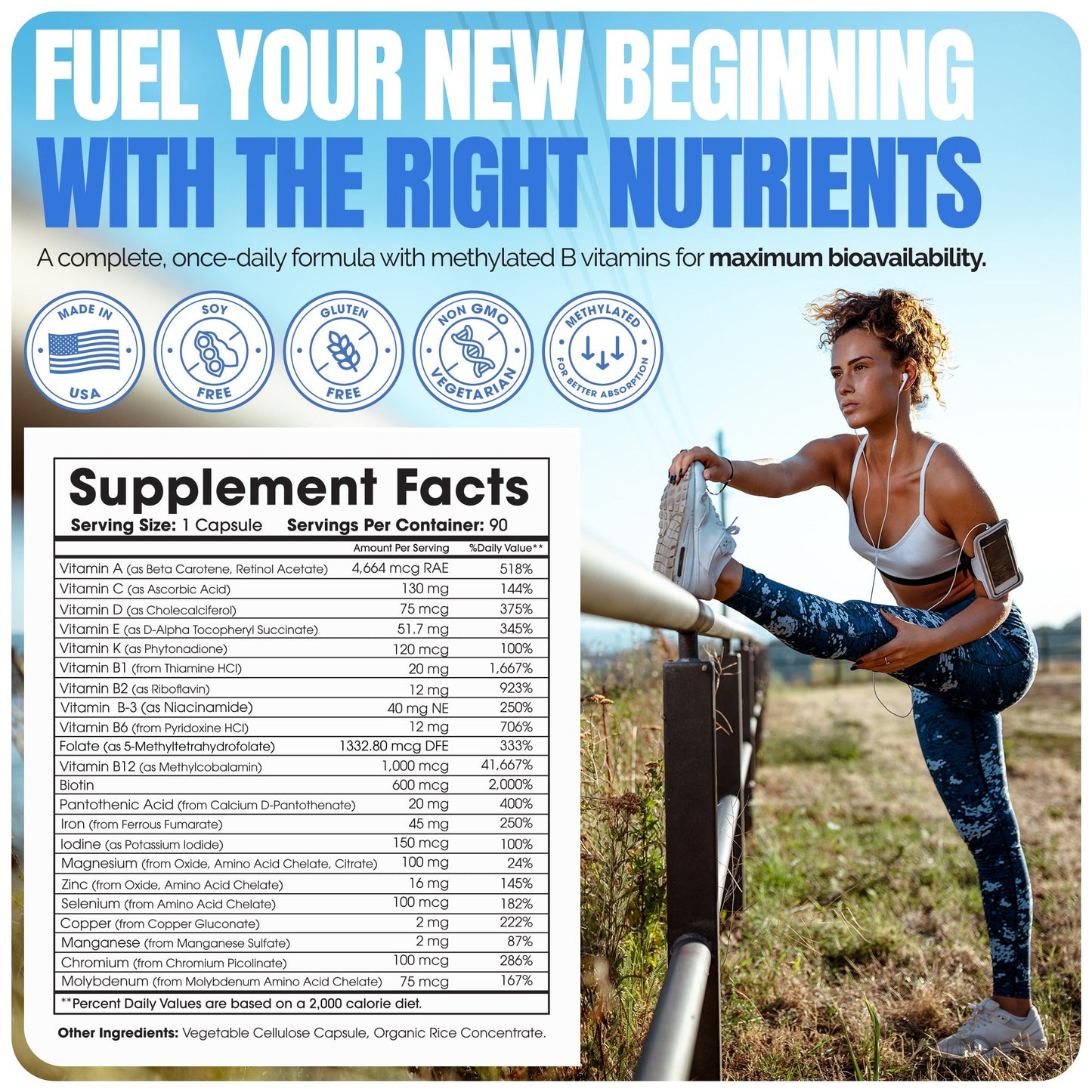 Methylated Bariatric Multivitamin with 45mg Iron Daily Capsule
