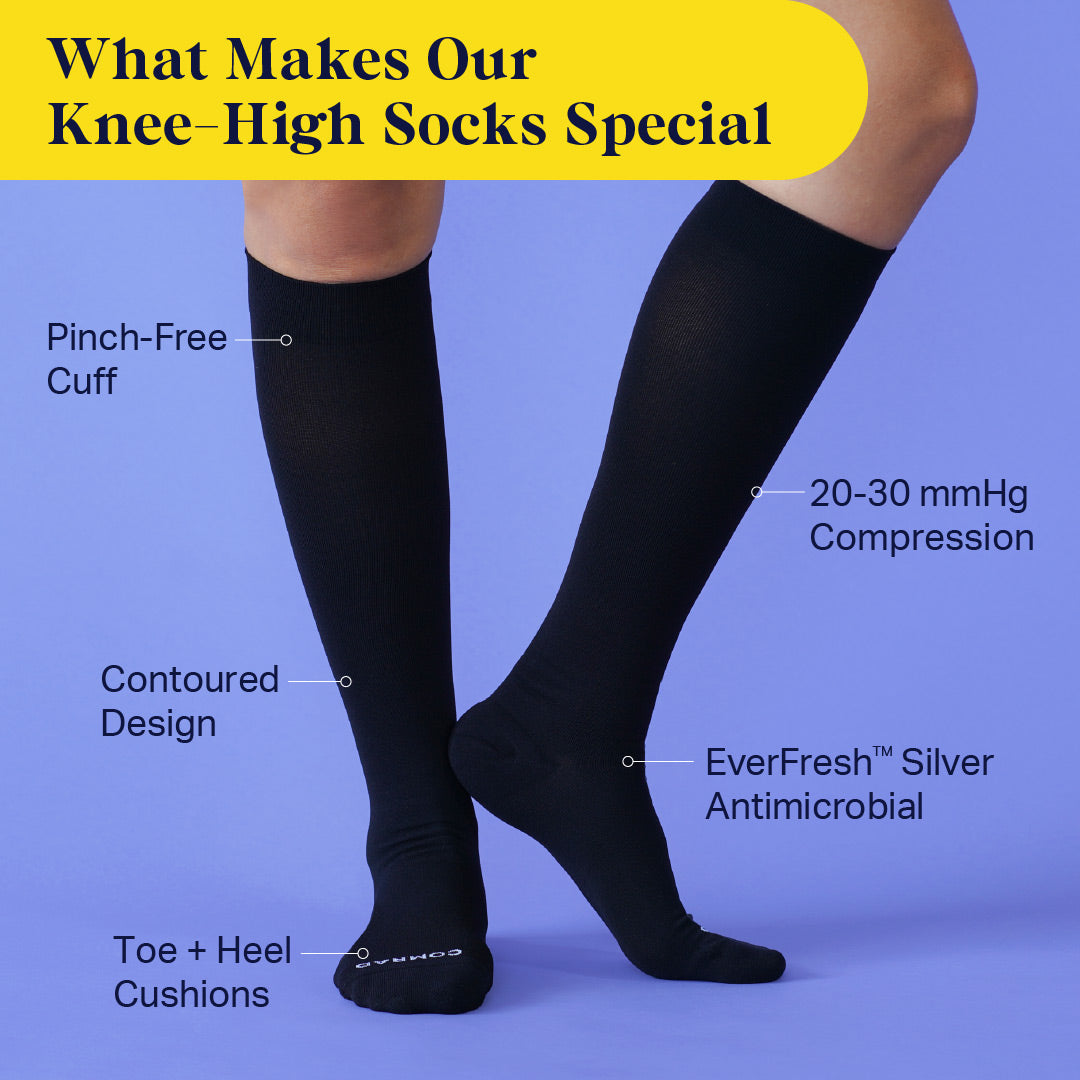 Knee-High Compression Socks - 3 Pack Solid (20-30 mmHg)