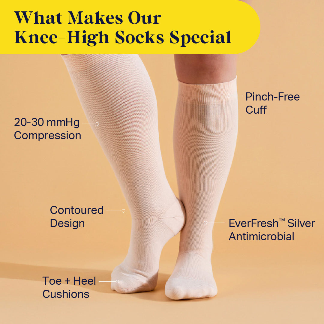 Knee-High Compression Socks - Solid (20-30 mmHg)