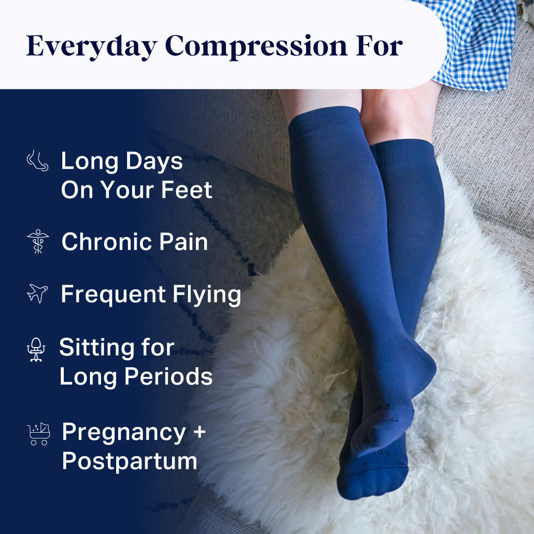 Knee-High Compression Socks - 3 Pack Solids