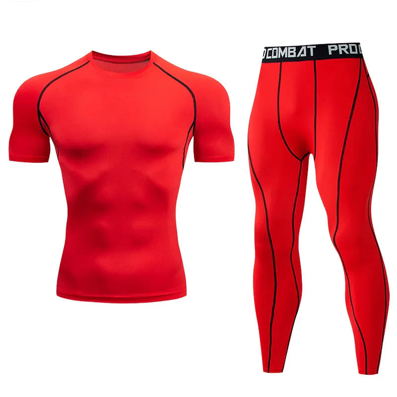 Men's Compression Fitness Gear Gym Performance Activewear Set