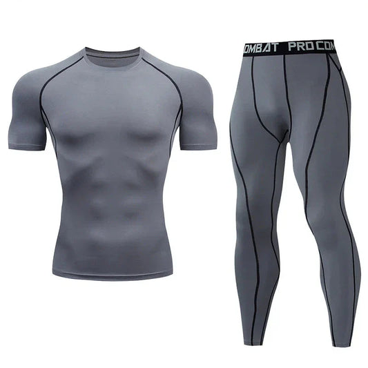 Men's Compression Fitness Gear Gym Performance Activewear Set