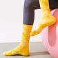 Yoga Socks Women Cotton Tie-dye Towel Silicone Non-slip Pilates Grip Crew Sock
