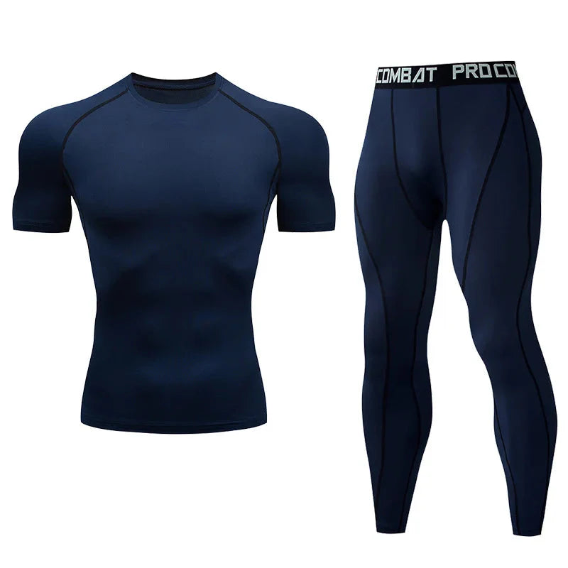 Men's Compression Fitness Gear Gym Performance Activewear Set