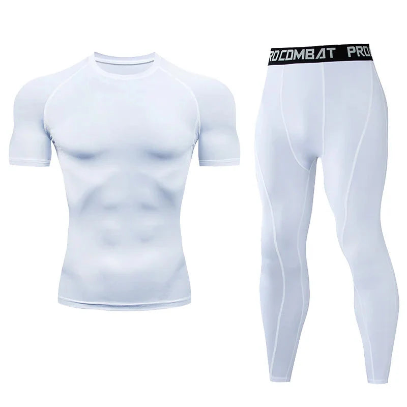 Men's Compression Fitness Gear Gym Performance Activewear Set