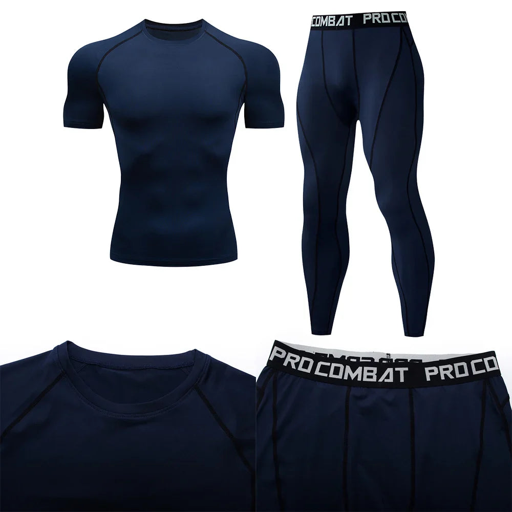 Men's Compression Fitness Gear Gym Performance Activewear Set
