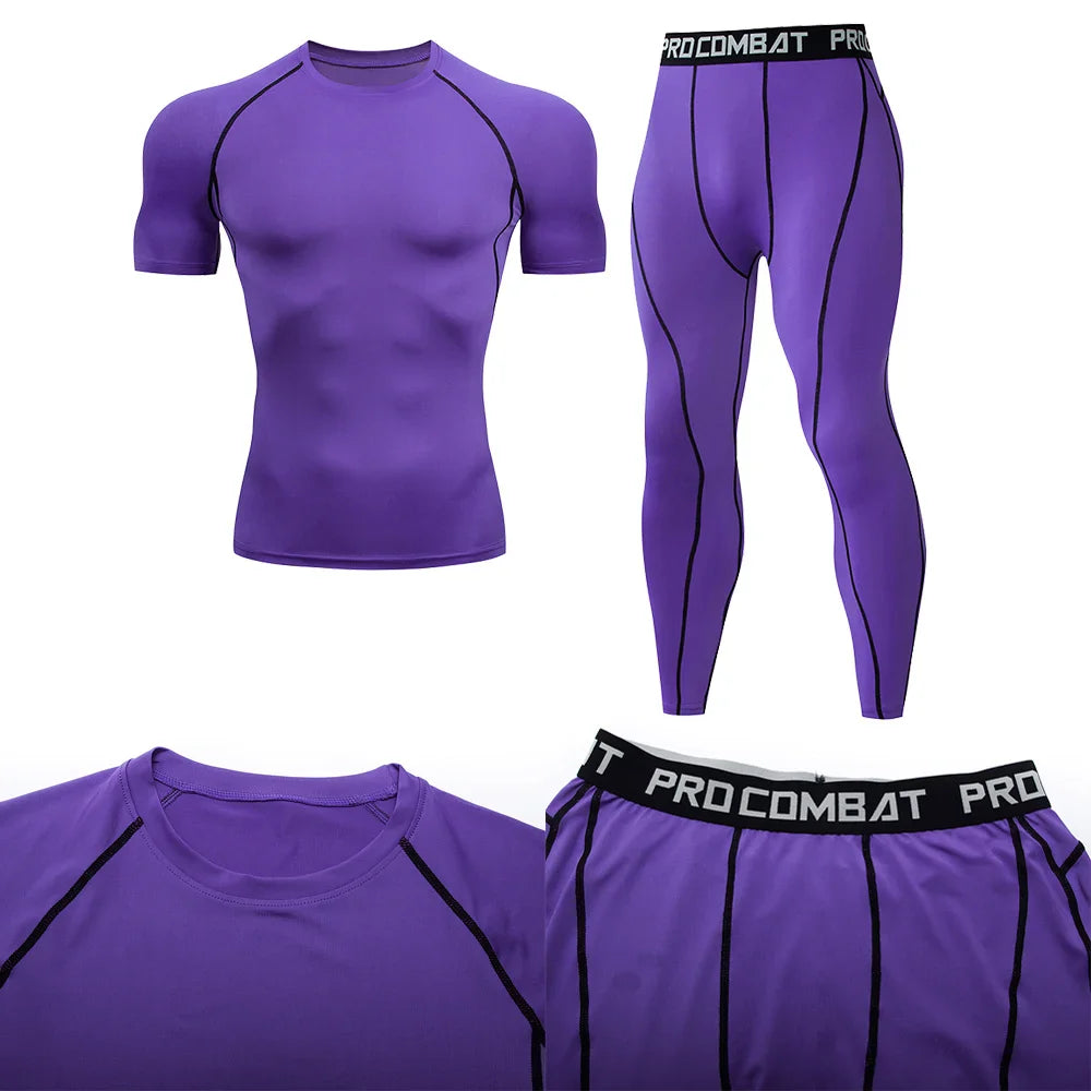 Men's Compression Fitness Gear Gym Performance Activewear Set