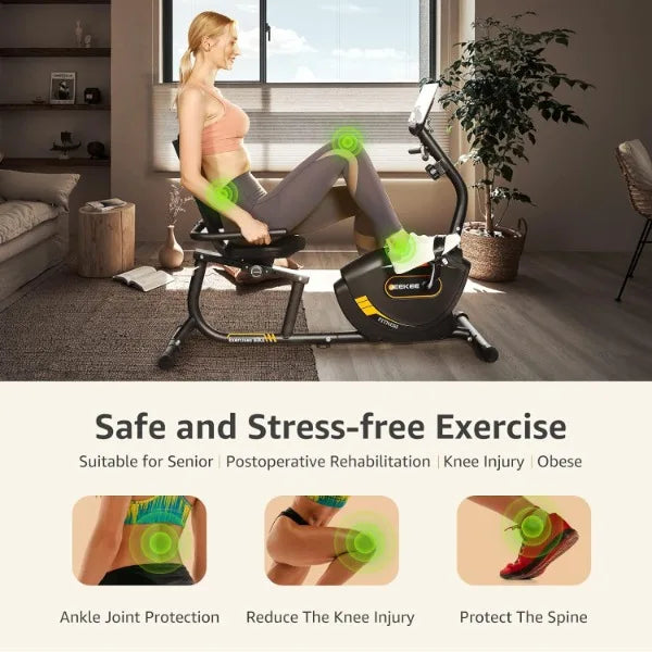 Recumbent Exercise Bike Magnetic Indoor Fitness Equipment Black Home