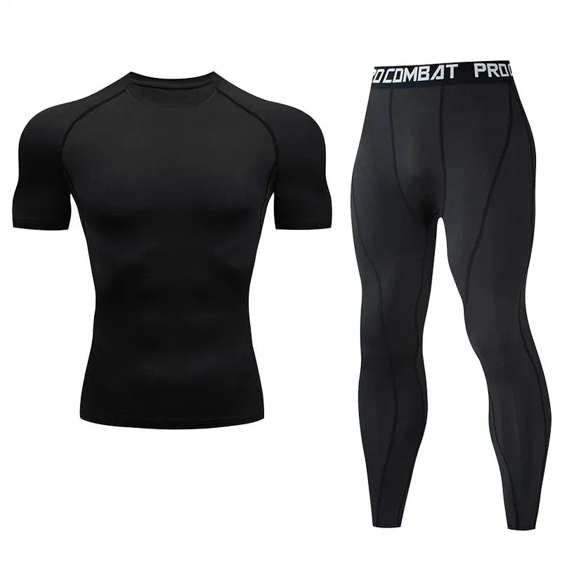 Men's Compression Fitness Gear Gym Performance Activewear Set