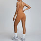 Women's High Performance Sleeveless Jumpsuit Activewear Workout Outfit