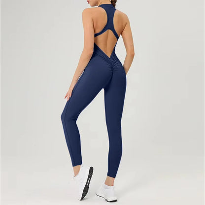 Women's Stylish Functional Fitness Jumpsuit Activewear Workout Outfit