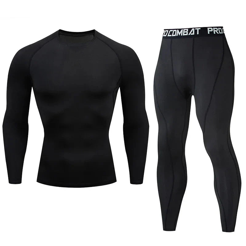 Men's Compression Fitness Gear Gym Performance Activewear Set