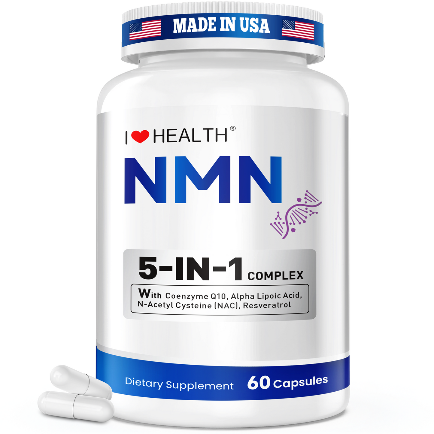 5-In-1 Complex Plus Cellular Health Supplement Capsules