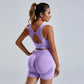 2-Piece Women's Seamless Yoga Vest Shorts Workout Set