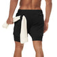 Men's Camo 2-in-1 Quick Dry Running Gym Shorts