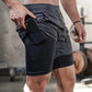 Men's Camo 2-in-1 Quick Dry Running Gym Shorts