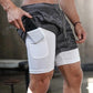Men's Camo 2-in-1 Quick Dry Running Gym Shorts