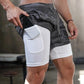 Men's Camo 2-in-1 Quick Dry Running Gym Shorts