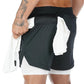 Men's Camo 2-in-1 Quick Dry Running Gym Shorts