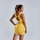 2-Piece Women's Seamless Yoga Vest Shorts Workout Set