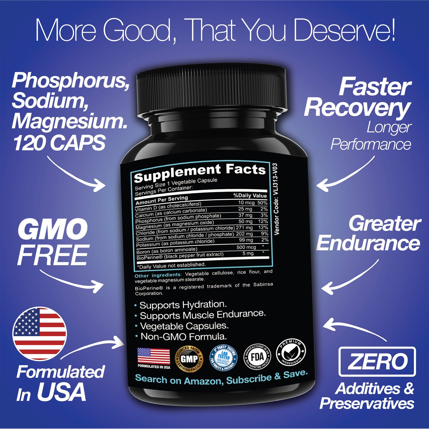 Rapid Rehydr8 Electrolyte Capsules Muscle Recovery Support 100 Count