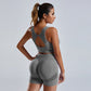 2-Piece Women's Seamless Yoga Vest Shorts Workout Set