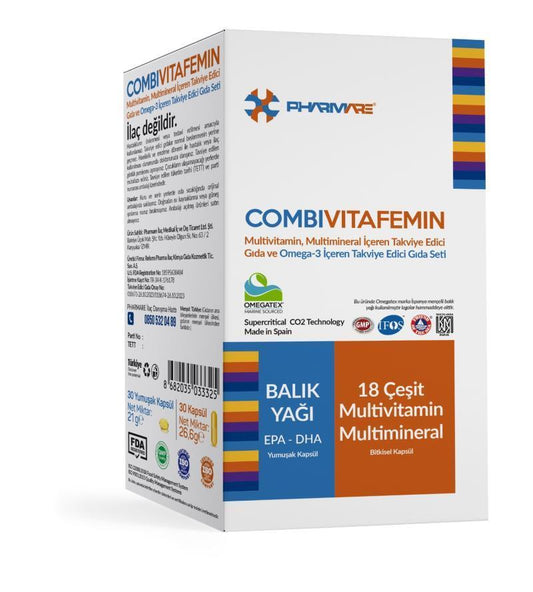 CombiVitafemin Women's Multivitamin 30 Capsules Daily Wellness Supplement