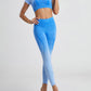 Women's Gradient Tie-Dye Seamless Yoga Set - Two-Piece Athletic Wear