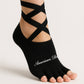Lace Up Yoga Socks - Black/White