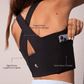 Women's Workout Tank Top with Phone Pockets - Black | LuxeForm Criss-Cross Back
