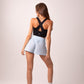 Women's Workout Tank Top with Phone Pockets - Black | LuxeForm Criss-Cross Back